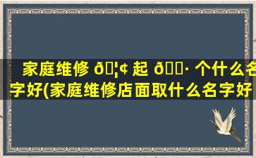 家庭维修 🦢 起 🕷 个什么名字好(家庭维修店面取什么名字好)
